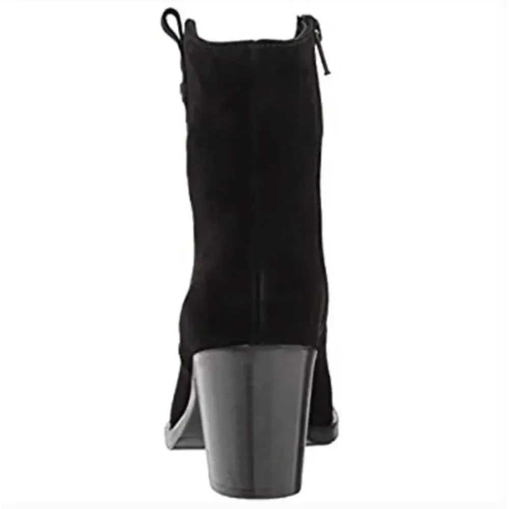 La Canadienne Phinn Suede Boots 5 NWT Black Heel Western Ankle Bootie Waterproof